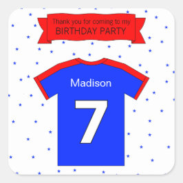 Adesivo Quadrado 7 festa de aniversário Texto e nome personalizados