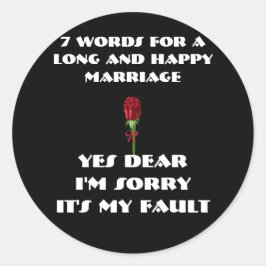 Adesivo Quadrado 7 palavras para um Casamento longo e feliz