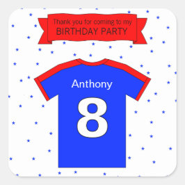 Adesivo Quadrado 8ª festa de aniversário Nome e texto personalizado