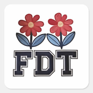 Adesivo Quadrado 8647 Sutil Anti Trump Anti MAGA 86 47 Floral Boho
