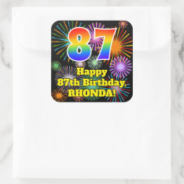 Adesivo Quadrado 87º aniversário: Veja o Rainbow # 87