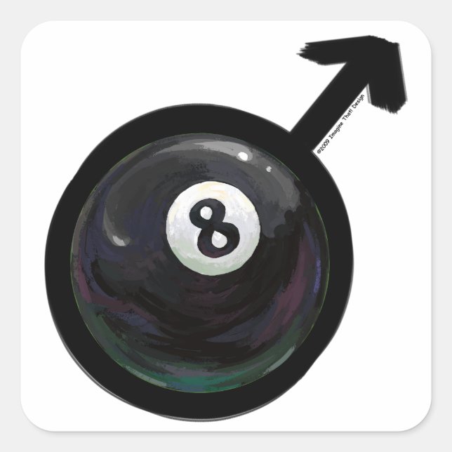 Adesivo Quadrado 8 Ball (Frente)