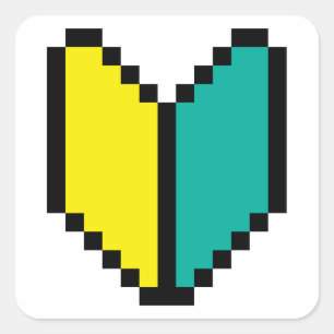 Adesivo Quadrado 8 Bits Pixel Wakaba / Shoshinsha Mark