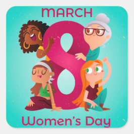 Adesivo Quadrado 8 March - Women's Day