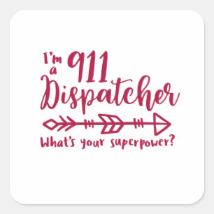 Adesivo Quadrado 911 despachante, respondente, polícia, linha azul 