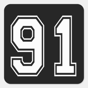 Adesivo Quadrado 91 91 varsity num
