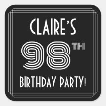 98.a Festa de aniversário: Estilo e nome personali