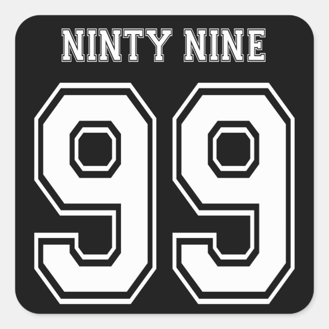 Adesivo Quadrado 99 nona noventa e nove num (Frente)