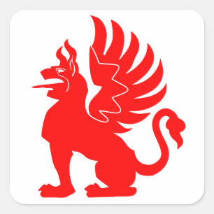 Adesivo Quadrado 9. Pessoal III./JG 26 Red Griffin 0B Insígnia