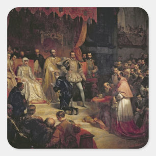 Adesivo Quadrado A abdicação de Charles V 1841