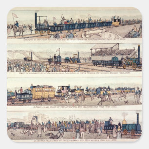 Adesivo Quadrado A abertura de Stockton e Darlington