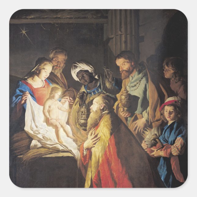 Adesivo Quadrado A Adoração do Magi 2 (Frente)