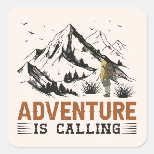 Adesivo Quadrado A Adventure Está Chamando Os Stickers