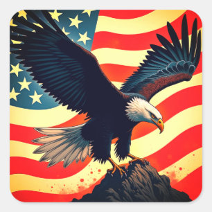 Adesivo Quadrado A Águia Americana – Heroína do Céu Aberto