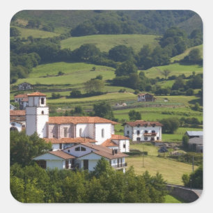 Adesivo Quadrado A aldeia de Amaiur no Vale de Baztan,