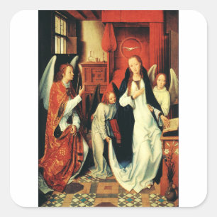 Adesivo Quadrado A Anunciação da Virgem Maria por Hans Memling