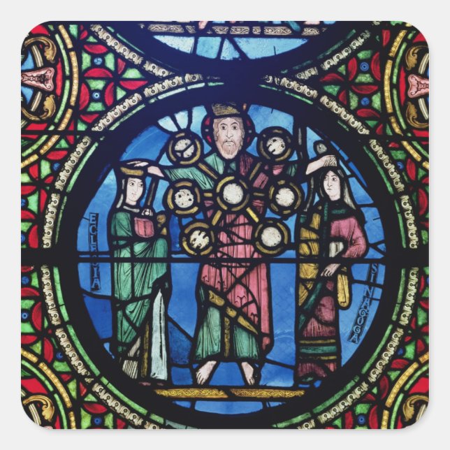 Adesivo Quadrado A Arca da janela do Pacto, detalhes de Deus com (Frente)