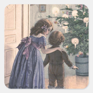 Adesivo Quadrado "A árvore de Natal"