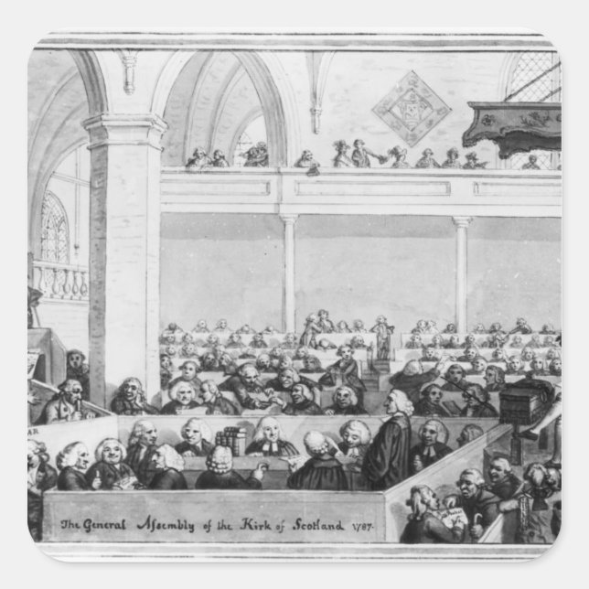 Adesivo Quadrado A Assembleia Geral do Kirk da Escócia (Frente)