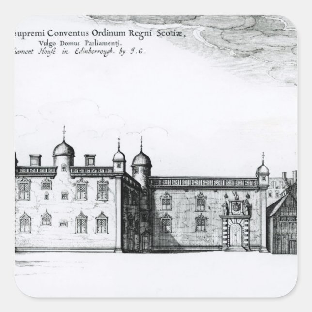 Adesivo Quadrado A Assembleia Parlamentar de Edimburgo (Frente)