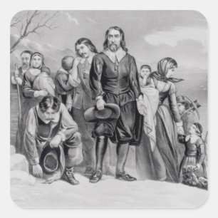 Adesivo Quadrado A aterragem dos peregrinos