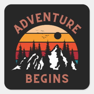 Adesivo Quadrado A Aventura Começa