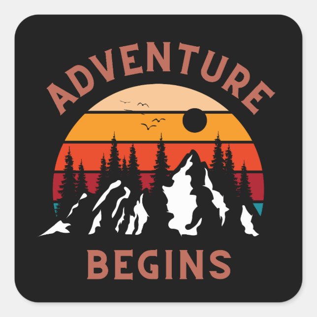Adesivo Quadrado A Aventura Começa (Frente)