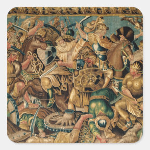 Adesivo Quadrado A batalha de Arbelles em 333 BC, Aubusson