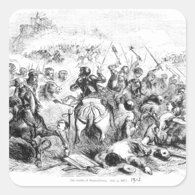 Adesivo Quadrado A Batalha de Bannockburn em 1314 (Frente)