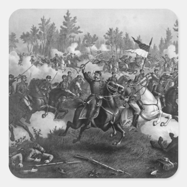 Adesivo Quadrado A batalha de Cedar Creek (Frente)