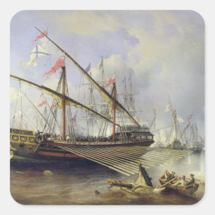 Adesivo Quadrado A Batalha de Grengham em 27 de julho de 1720