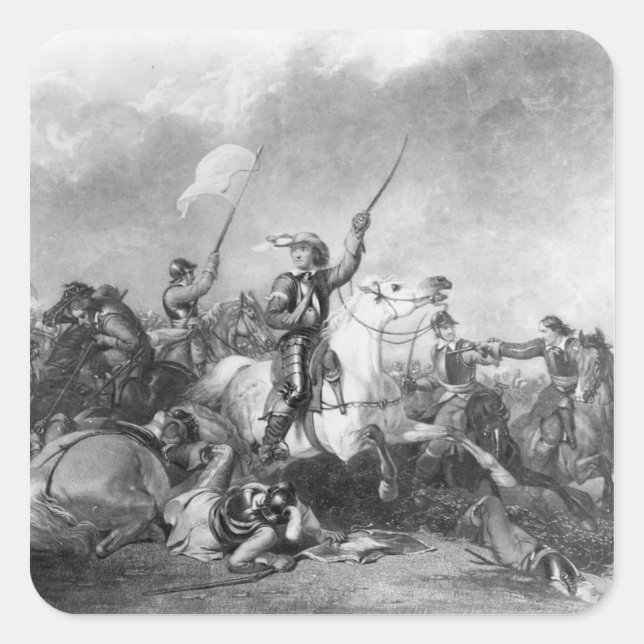 Adesivo Quadrado A Batalha de Marston Moor, segundo de julho de 164 (Frente)