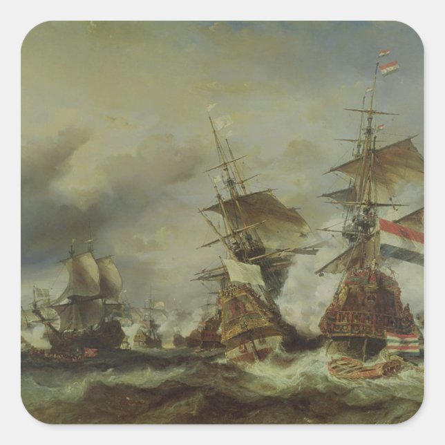 Adesivo Quadrado A Batalha de Texel, 29 de junho de 1694 (Frente)
