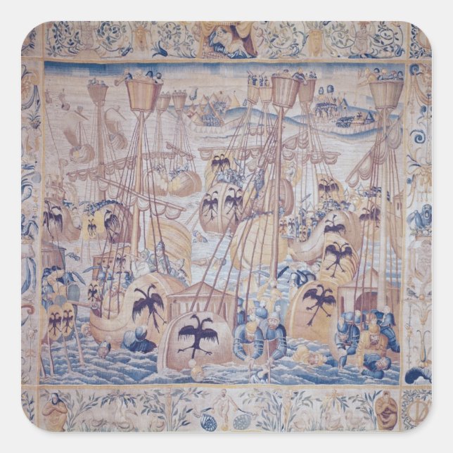 Adesivo Quadrado A Batalha de Tunis ou Lepanto (Frente)