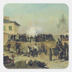 Adesivo Quadrado A batalha de Villejuif, cerco de Paris, 1870
