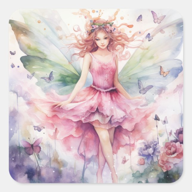Adesivo Quadrado A Beautiful Spring Fairy (Frente)