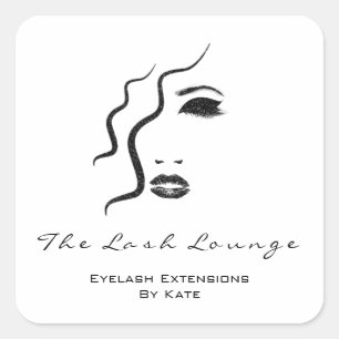 Adesivo Quadrado A beleza chicoteia o logotipo do estilista do