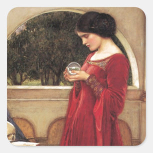 Adesivo Quadrado A bola de cristal [John William Waterhouse]