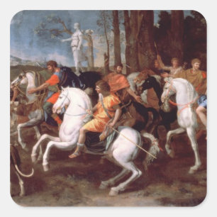 Adesivo Quadrado A caça do varrão de Calydonian, 1637-38