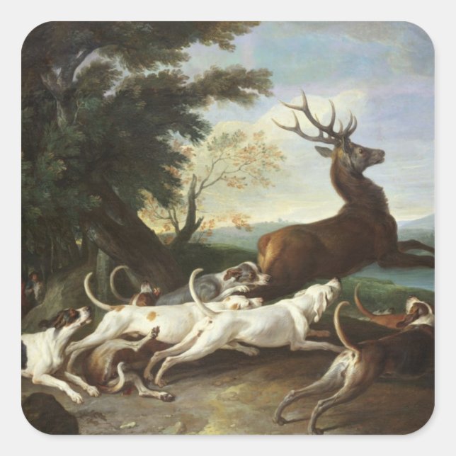 Adesivo Quadrado A caça dos cervos, 1718 (Frente)