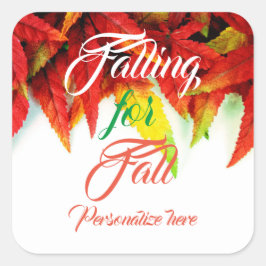 Adesivo Quadrado A cair para o outono a folha de outono elegante ve