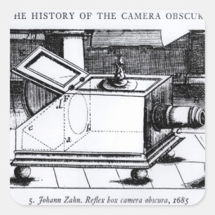 Adesivo Quadrado A câmera de caixa reflexa obscura