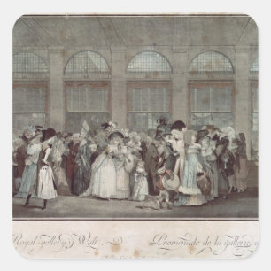 Adesivo Quadrado A caminhada da galeria do Palais Royal, 1787