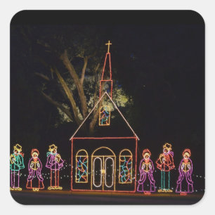 Adesivo Quadrado A canção de natal do Natal ilumina 2016