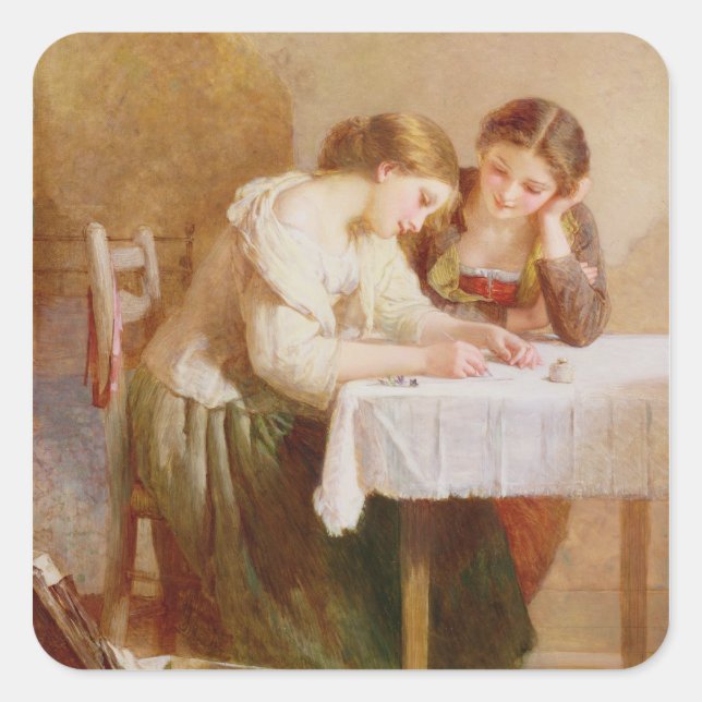 Adesivo Quadrado A Carta do Amor, 1871 (Frente)