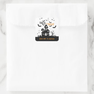 Adesivo Quadrado A casa assombrada leva um se você ousar doces.