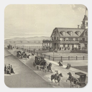 Adesivo Quadrado A casa de Colorado, praia do oceano, NJ