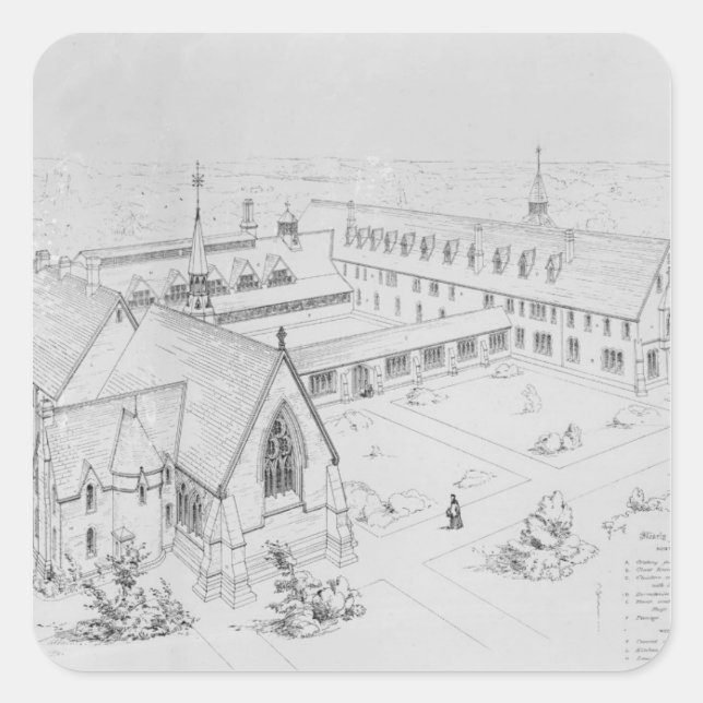 Adesivo Quadrado A Casa do Compaixão, Clewer (Frente)