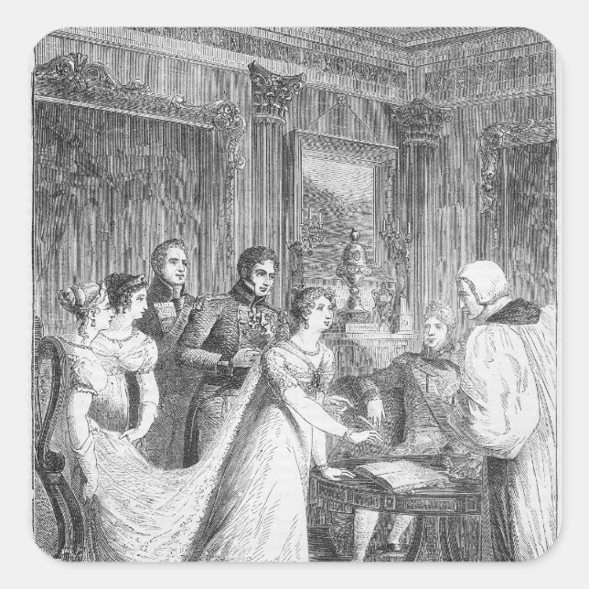 Adesivo Quadrado A Casamento da Princesa Charlotte de (Frente)