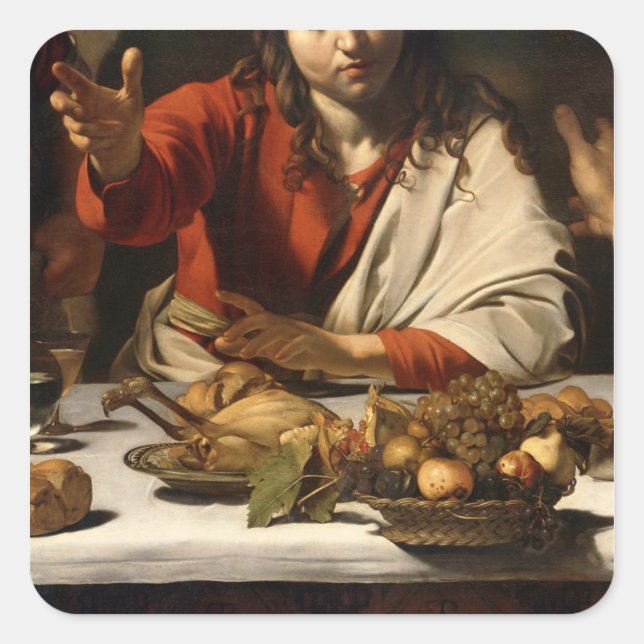 Adesivo Quadrado A Ceia em Emmaus, 1601 (Frente)
